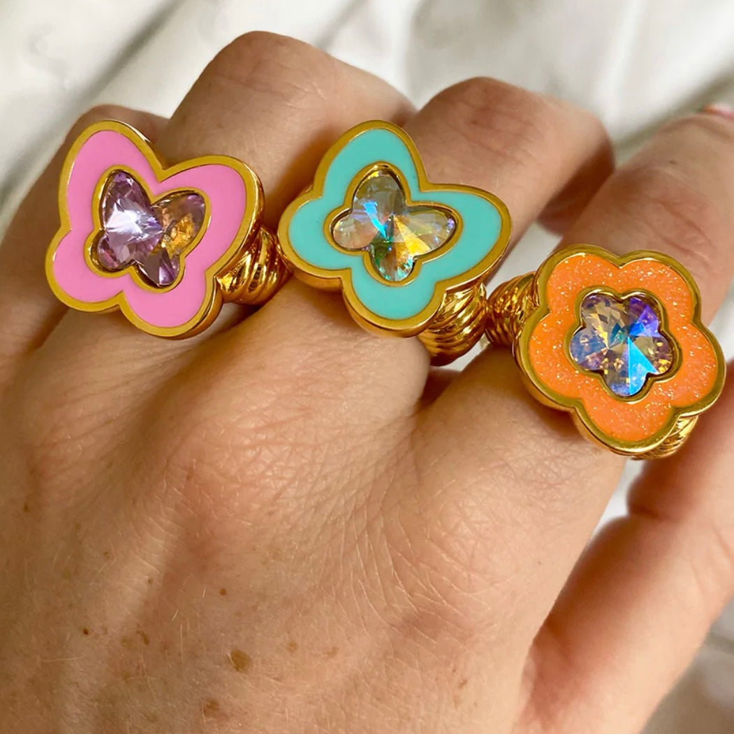 Y2K Butterfly Rings.